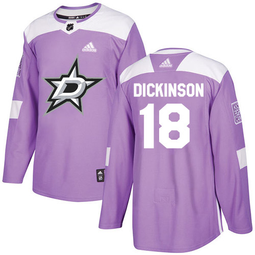 Adidas Dallas Stars 18 Jason Dickinson Purple Authentic Fights Cancer Youth Stitched NHL Jersey